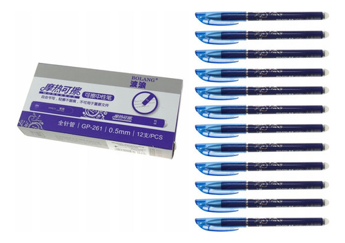 Lapicera Bolang Borrable 0.5mm X12 Unidades Tinta Azul Azul Azul