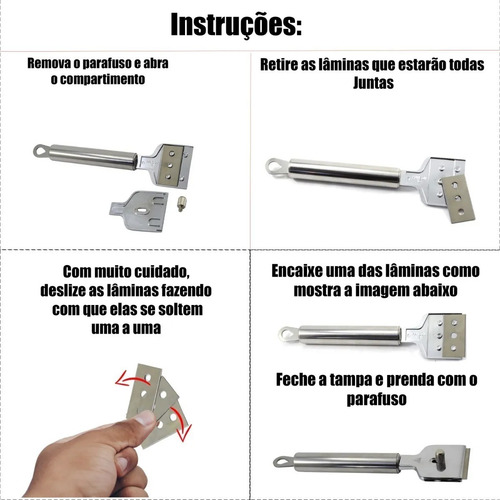 Imagem 5 de 8 de Raspador Inox Raspar Superfícies De Vidro Cerâmica E Cooktop