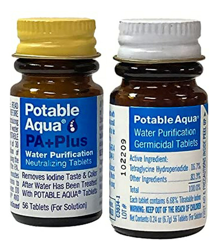 Tabletas De Purificación De Agua Potable Aqua Con Pa Plus, S