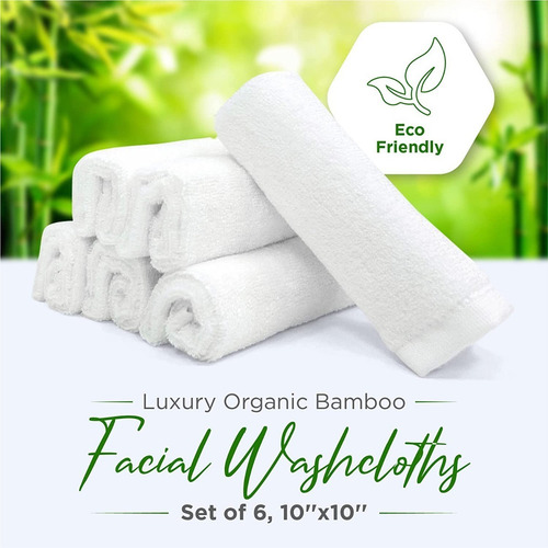 Imagen 4 de 8 de Toallita Facial Bambú Reutilizable Piel Sensible Set6