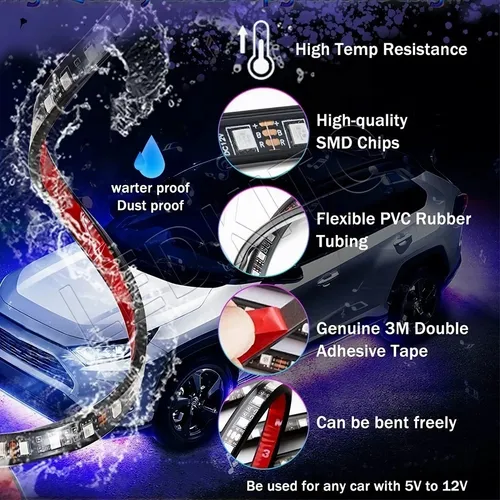 . Coche Chasis Tira De Luces Led Rgb For Autocon App Control
