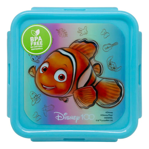 Disney 100 Años - Nemo - Contenedor Hermetico - 500 Ml - Tit Color Azul