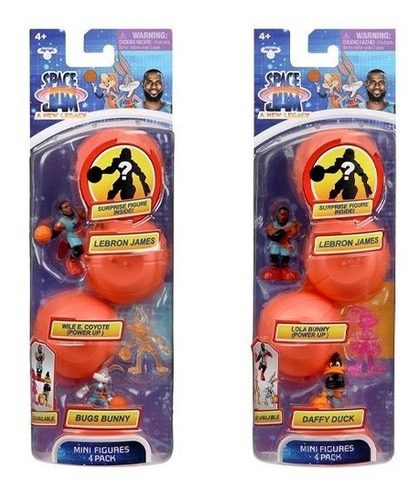 Set De 4 Mini Figuras Sorpresa Space Jam Surtidas