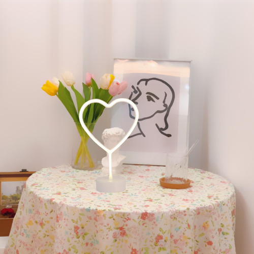 Luz Nocturna Led De Neón Con Forma De Corazón Y Amor Para Ni
