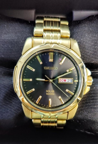 Reloj Seiko Solar Sne100 Dorado Para Hombre. Perfecto. | Cuotas sin interés