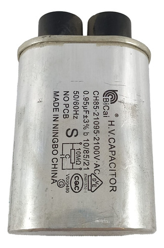 Condensador De Alto Voltaje 0.95 Micro F Para Microondas
