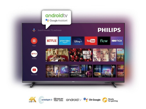 Imagen 2 de 10 de Smart Tv Android Philips Ambilight 65pud7906/55