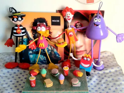 Brinquedo Boneco Papa Burguer articulado antigo coleção Mc Lanche