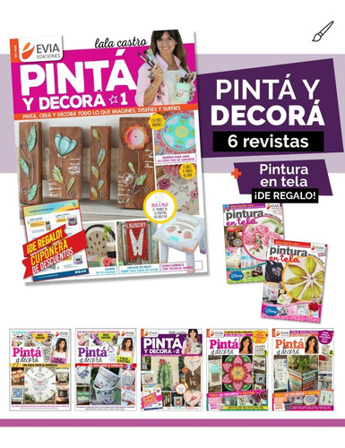 Promopack Pintá Y Decorá Por Lala Castro/6 Revistas Y Regalo