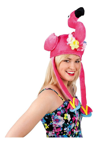 Plush Flamingo Sombrero Accesorio De Fiesta (1 Count) (1/pkg