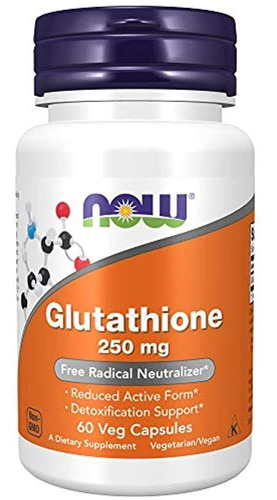 Now Suplementos, Glutatión 250 Mg, Apoyo A La Desintoxicació