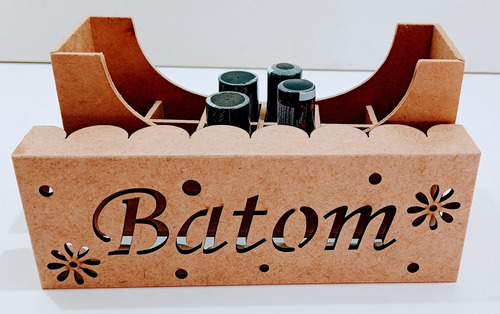 Imagem 3 de 7 de Porta Batom Retangular Mdf Cru - 12 Divisões