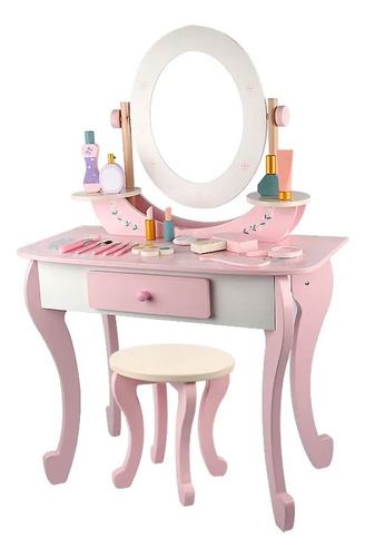 Tocador Para Niñas Juego De Juguetes De Madera De Princesa