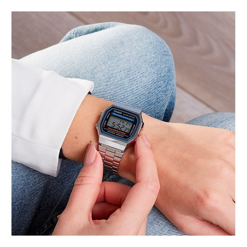 Reloj Casio Malla Acero Vintage A-168wa-1c Circuit