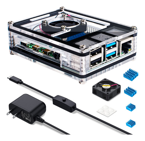 Miuzei Case For Raspberry Pi 4 With Fan Cooling And Heat 5v