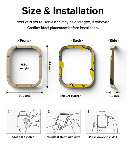 Case Ringke Bezel Premium Cart Para Apple Watch 41mm (acero)