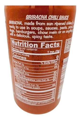 Salsa Sriracha Picante 793g Caja Con 12 Piezas