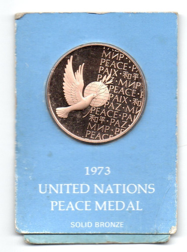 Medalla De La Paz Año 1973 Naciones Unidas Onu Proof Blister