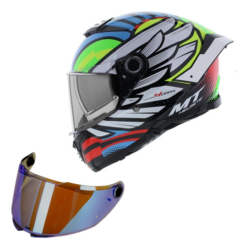 Capacete Mt Thunder 4 Sv Viseira Solar + Viseira Iridium