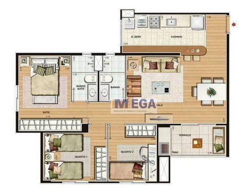 Imagem 9 de 17 de Apartamento Com 3 Dormitórios À Venda, 76 M² Por R$ 476.900 - Loteamento Chácara Prado - Campinas/sp - Ap5124