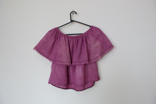 Blusa Zara Off Shoulder Fucsia, Talle Xs/s