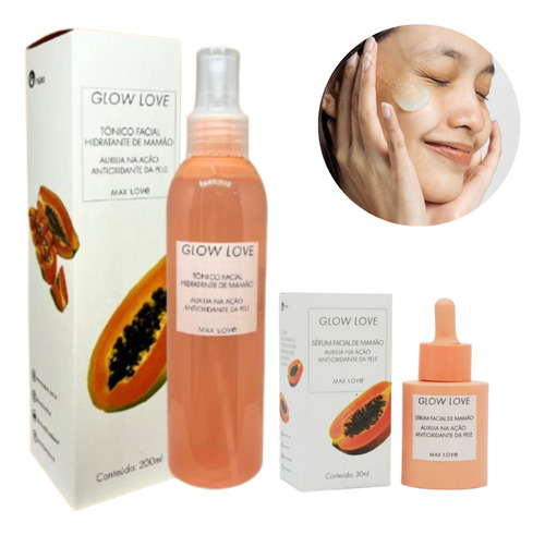 Kit Glow Max Love Tônico E Sérum De Mamão - Pele Iluminada