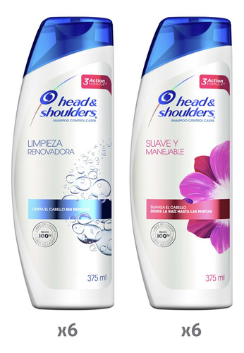 Pack Shampoo Head&shoulders 6 Limp.renov.+ 6 Suave Manejable