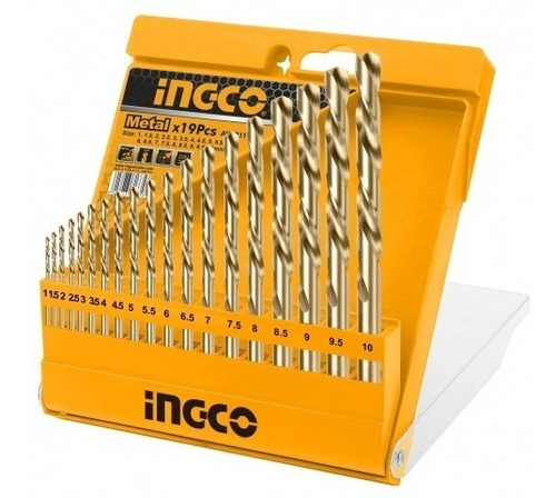 Set Juego Brocas Para Metal 19 Piezas Ingco Akdb1195