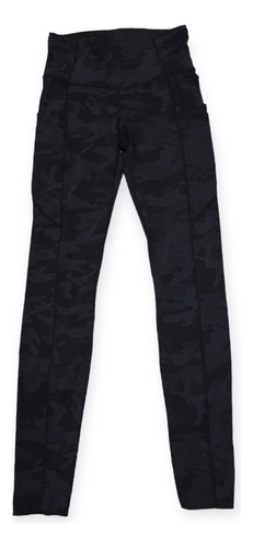 Legging Lululemon Talla 4 Gris Con Azul Camuflaje (Usado)