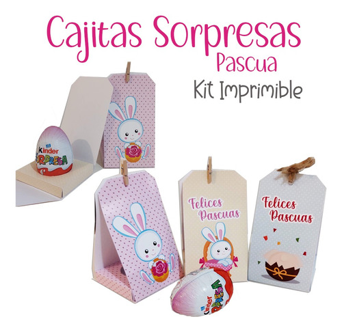 Caja Imprimible Huevo De Pascua - 10 Diseños + Tags