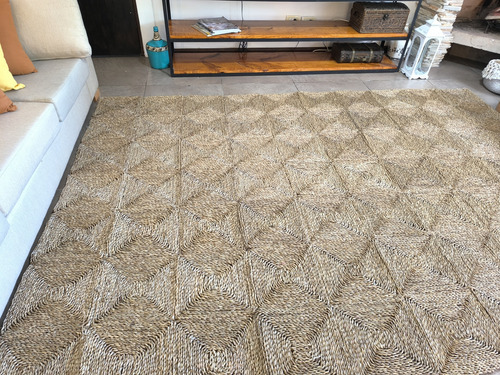 Alfombra Seagras 120x210 Cm Ancho 120 cm Color Yute Diseño de la tela Geométrica Largo 210 cm
