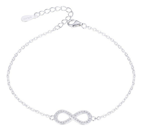 Pulsera Infinito Plata 925 Mujer Estuche Regalo Especial Plateado 20 Cm 20 Cm