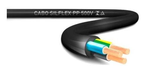 Cabo Pp 3x2,50mm Preto 500v 100m - Sil