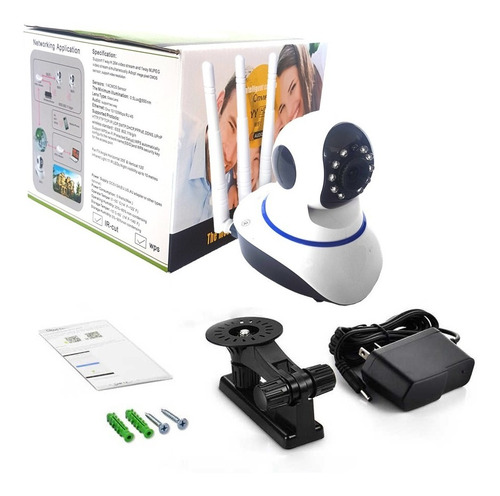Camara Robotizada Ip Yoosee Wifi Hd 3 Antenas 355° Alarma