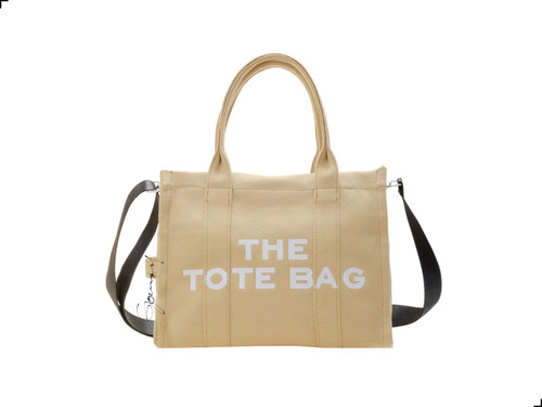 Bolsa Tote 30 Cms Color Caquí Algodón 100%