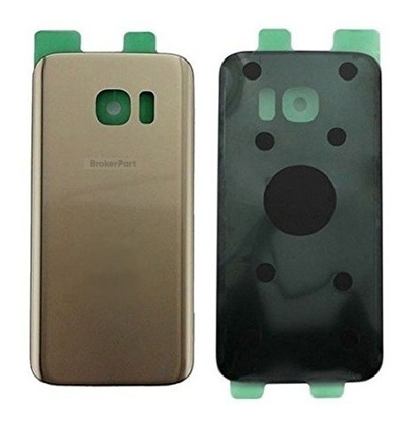 Carcasa Vidrio Tapa Trasera Dorada Para Samsung G925 S6 Edge