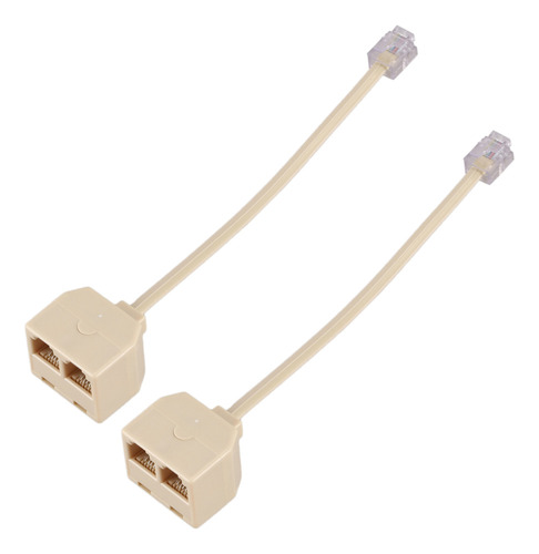 2 Adaptadores Divisores De Conector De Teléfono Rj11 6p4c Co