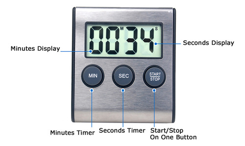 Mini Despertador Digital De Cocina Con Temporizador De Cuent