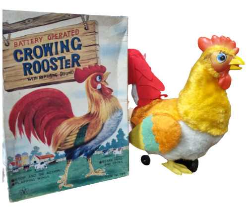 Brinquedo Galinha Lata - Yonezawa Japan - Crowing Rooster  