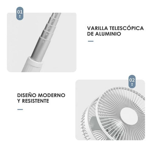Ventilador Telescópico Extensible Y Recargable Usb