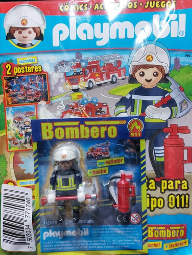 Revista Lego Play Mobil Bombero # 2 + Figura 