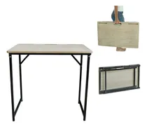 Comprar Mesa Escritorio Plegable Melamina Y Hierro Industrial 80cm Patas: Negras\u002F Tapa Roble