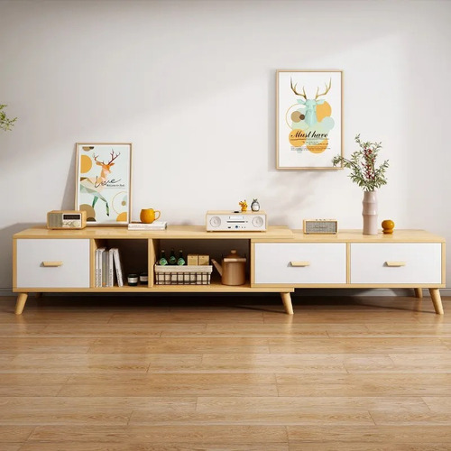 Mueble Mesa Para Tv Rack Moderno Minimalist Hasta 75'' Beige