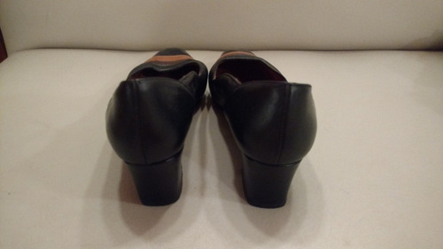 Zapatos De Señora Cuero Negro Num 38 Como Nuevos Excelentes!