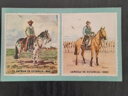 Postal Gauchos A Caballo Criollos Lote X 2 Excelentes (Usado)
