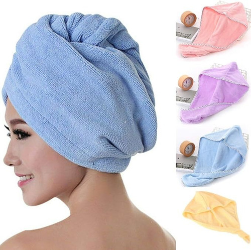 Toalla Turbante Microfibra Para Secar Cabello Color Surtidos