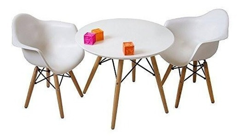 Combo Mesa Eames + 2 Sillon Eames Kids Niños P- Alto Impacto