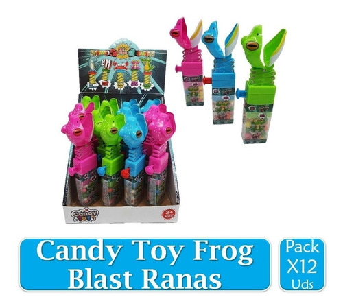 Candy Toy Frog Blast Ranas Con Dulces Display X 12 Unidades