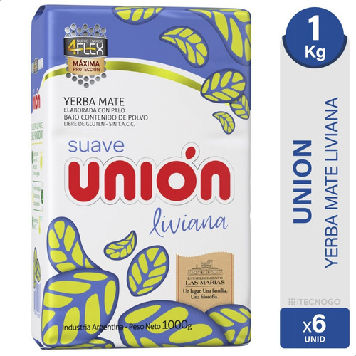 Yerba Mate Union Suave Liviana Pack X6 - 01mercado