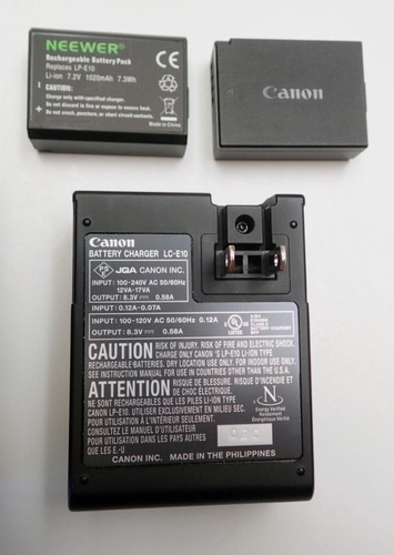 Camara Canon T7 Eos 2000d + Lente 55mm + Mod Doble Bateria Negro (Reacondicionado)